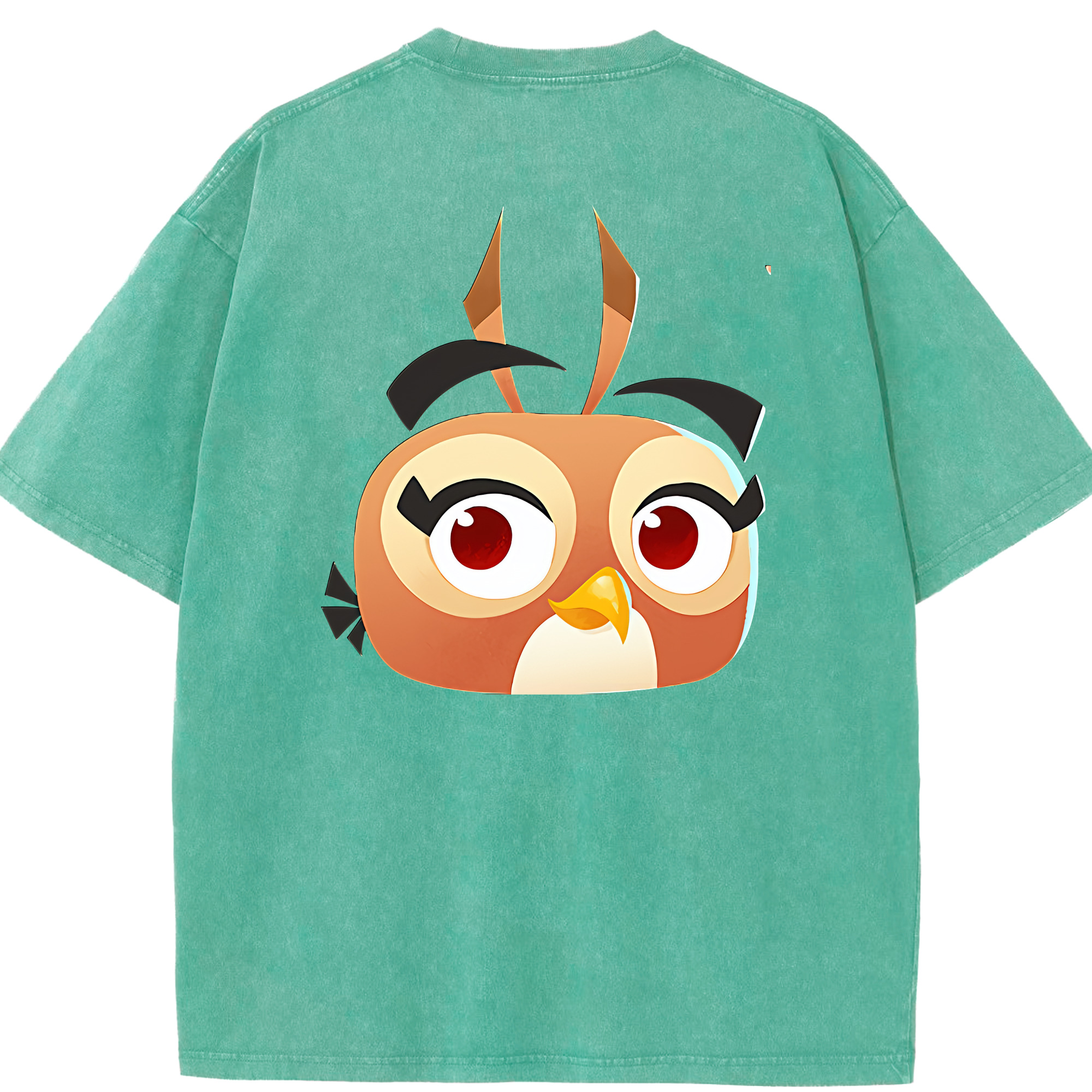 （画像用） Angry Birds アングリーバード 綿100% ヴィンテージ風 半袖Tシャツ（背面プリント）